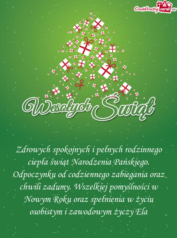 Zdrowych spokojnych i pełnych rodzinnego ciepła świąt Narodzenia