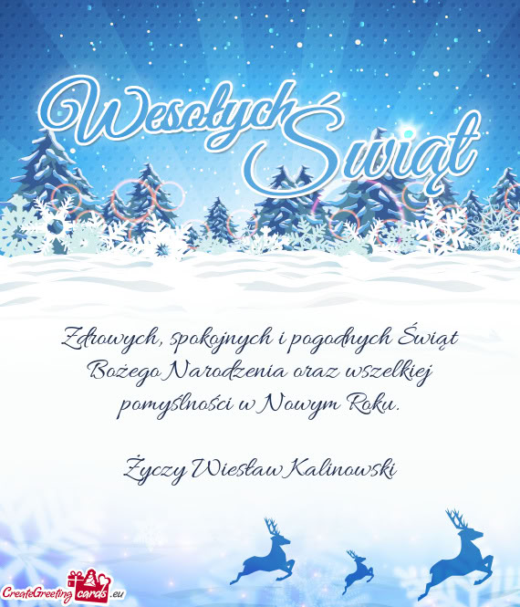 Zdrowych, spokojnych i pogodnych Świąt Bożego Narodzenia oraz wszelkiej