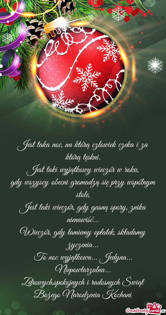 Zdrowych,spokojnych i radosnych Świąt Bożego Narodzenia Kochani