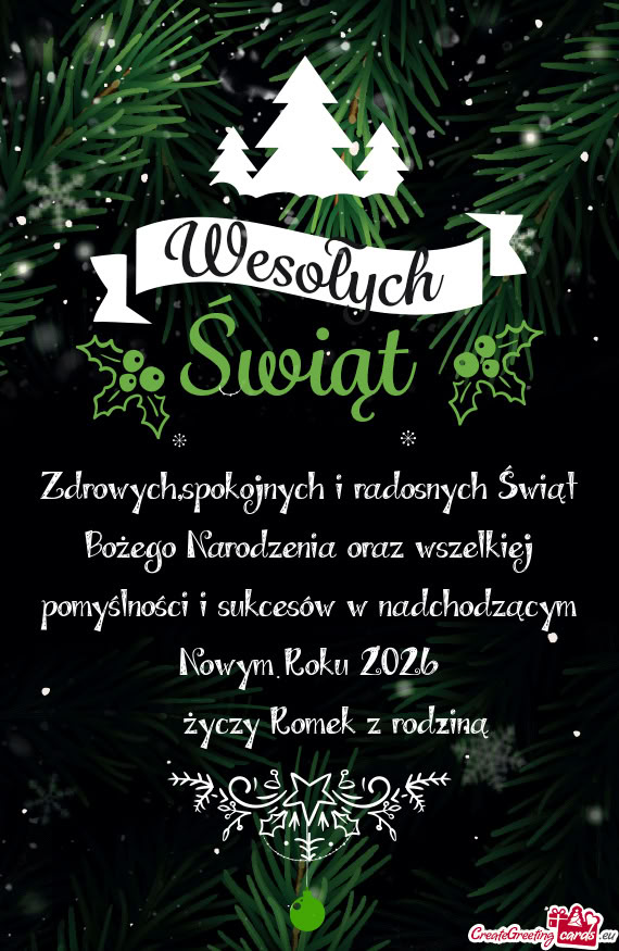 Zdrowych,spokojnych i radosnych Świąt Bożego Narodzenia oraz wszelkiej