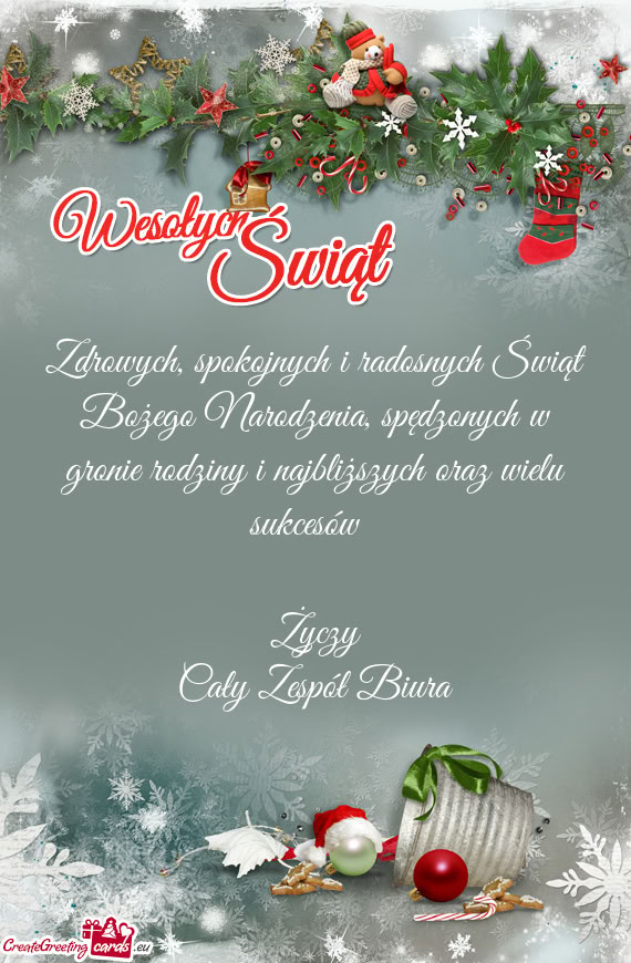 Zdrowych, spokojnych i radosnych Świąt Bożego Narodzenia, spędzonych w