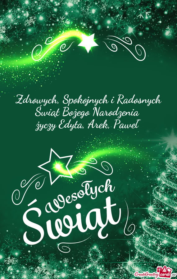 Zdrowych, Spokojnych i Radosnych Świąt Bożego Narodzenia   życzy Edyta,