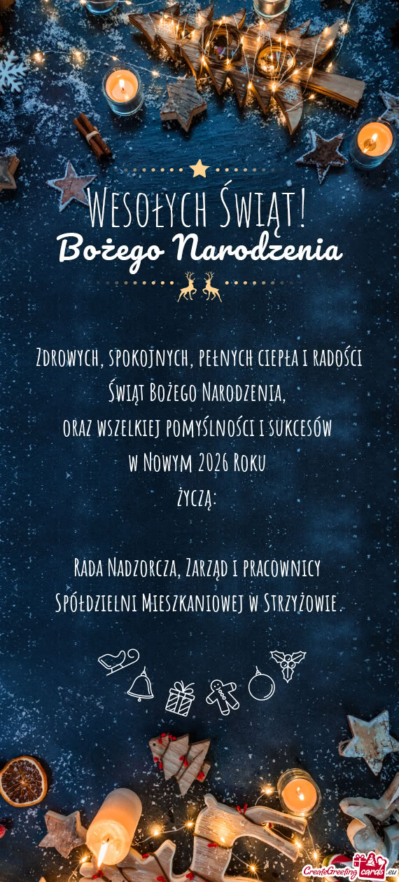 Zdrowych, spokojnych, pełnych ciepła i radości Świąt Bożego Narodzenia