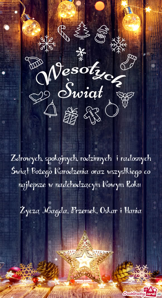 Zdrowych, spokojnych, rodzinnych i radosnych Świąt Bożego Narodzenia oraz wszystkiego co najleps