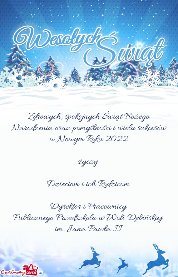 Zdrowych, spokojnych Świąt Bożego Narodzenia oraz pomyślności i wielu sukcesów w Nowym Roku 20