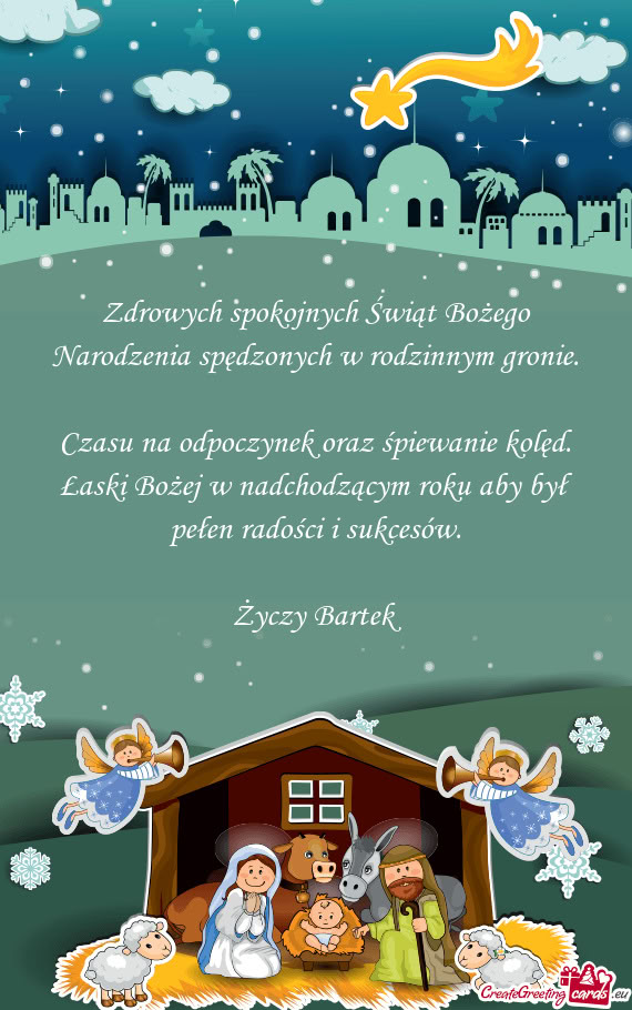 Zdrowych spokojnych Świąt Bożego Narodzenia spędzonych w rodzinnym gronie