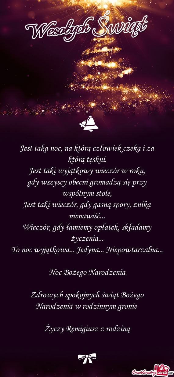 Zdrowych spokojnych świąt Bożego Narodzenia w rodzinnym gronie