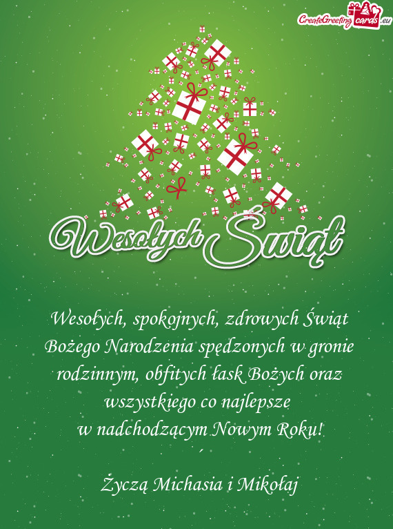 Zdrowych Świąt Bożego Narodzenia spędzonych w gronie rodzinnym