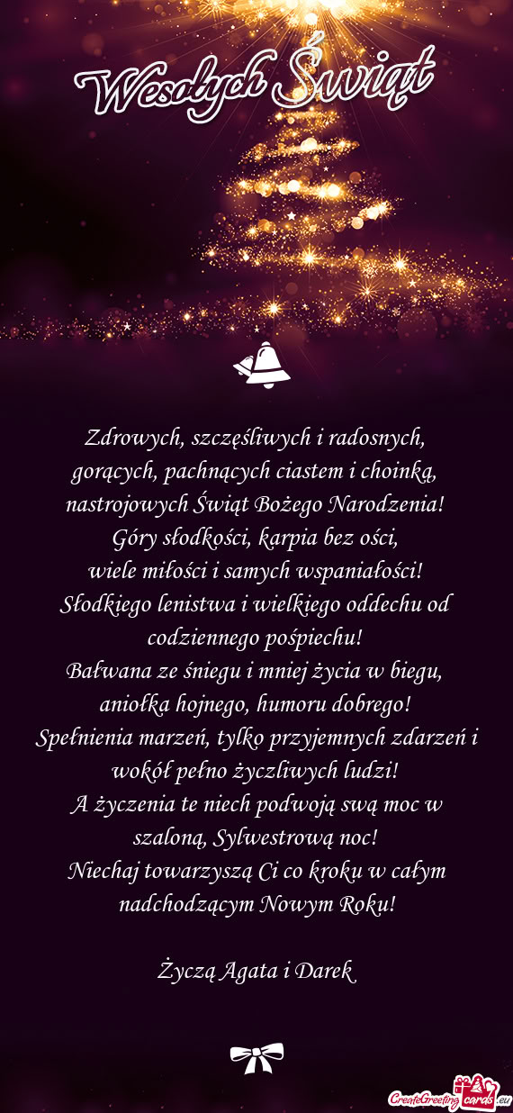 Zdrowych, szczęśliwych i radosnych,   gorących, pachnących ciastem i