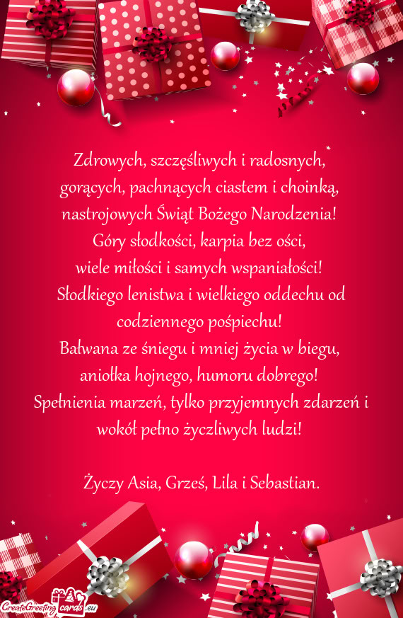 Zdrowych, szczęśliwych i radosnych,   gorących, pachnących ciastem i