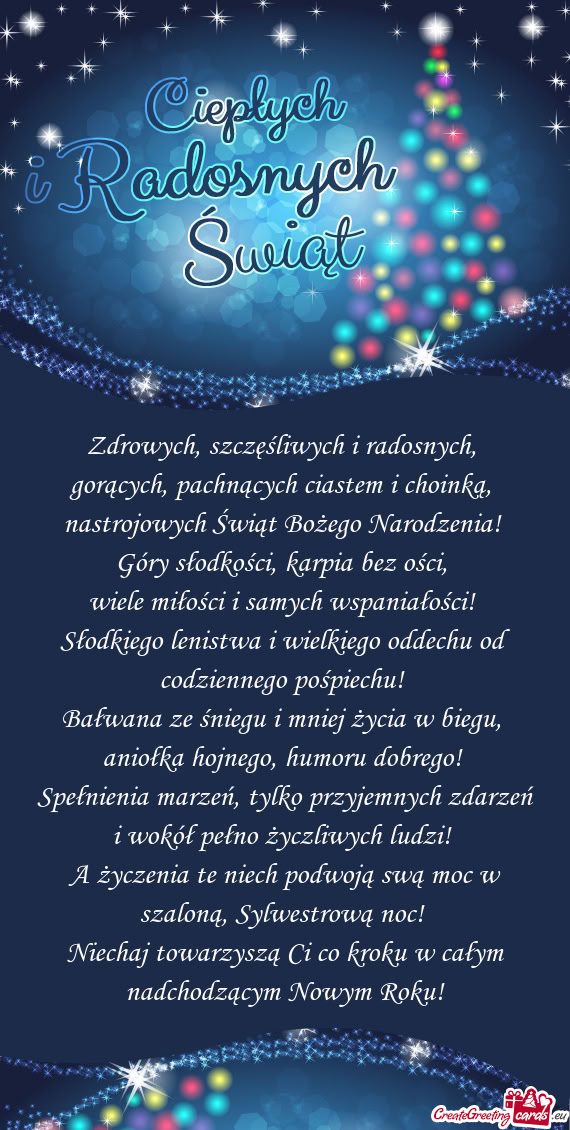 Zdrowych, szczęśliwych i radosnych,   gorących, pachnących ciastem i