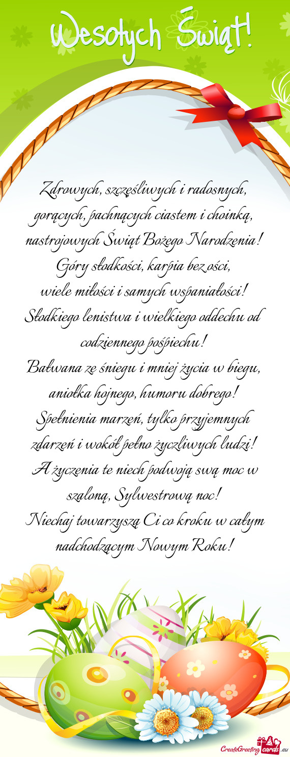 Zdrowych, szczęśliwych i radosnych,   gorących, pachnących ciastem i