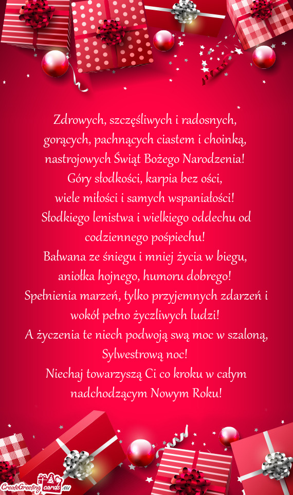 Zdrowych, szczęśliwych i radosnych,   gorących, pachnących ciastem i