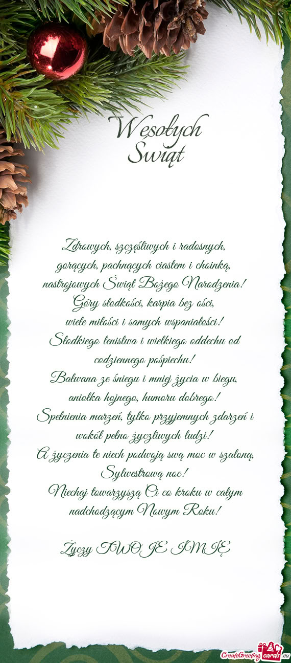 Zdrowych, szczęśliwych i radosnych,   gorących, pachnących ciastem i