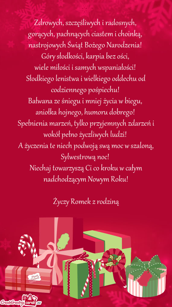 Zdrowych, szczęśliwych i radosnych,   gorących, pachnących ciastem i