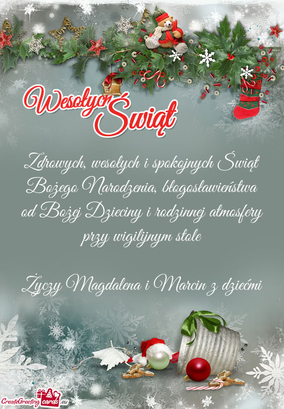 Zdrowych, wesołych i spokojnych Świąt Bożego Narodzenia, błogosławieństwa od Bożej Dzieciny