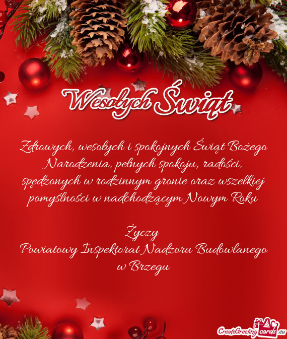 Zdrowych, wesołych i spokojnych Świąt Bożego Narodzenia, pełnych spokoju, radości, spędzonych