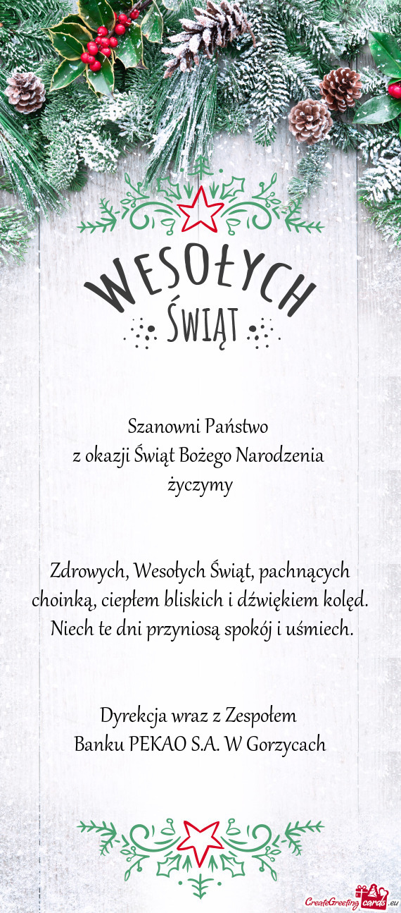 Zdrowych, Wesołych Świąt, pachnących choinką, ciepłem bliskich i dźwiękiem kolęd