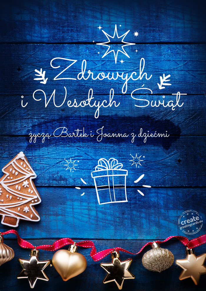 Zdrowych wesołych Świąt życzą Bartek i Joanna z dziećmi 🎄