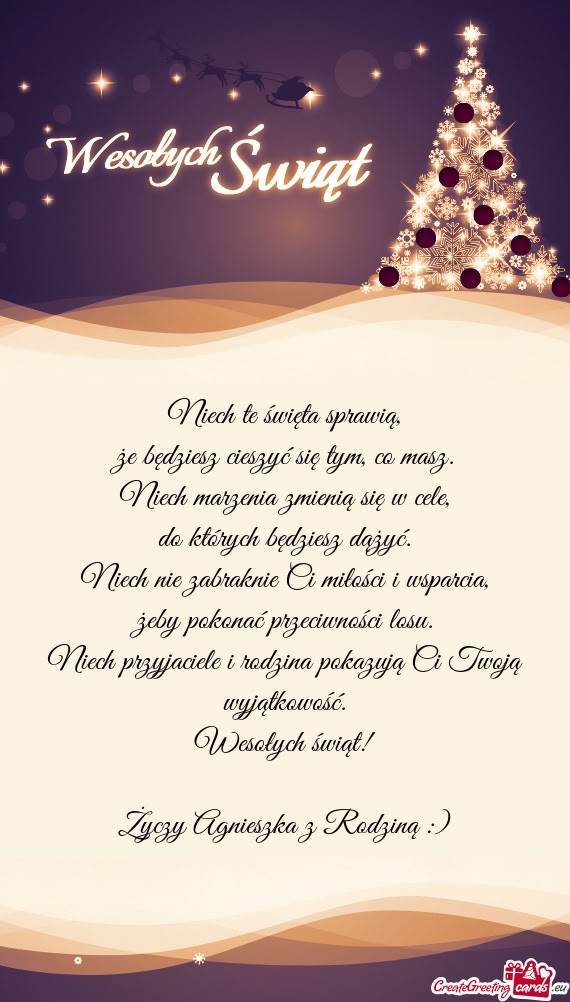 Że będziesz cieszyć się tym, co masz