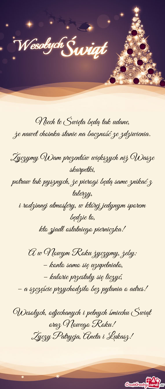 Że nawet choinka stanie na baczność ze zdziwienia