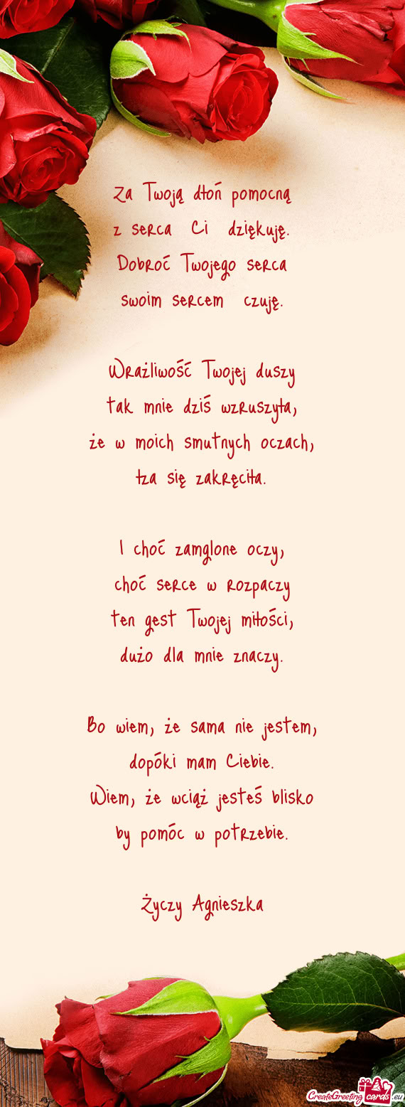 Że sama nie jestem