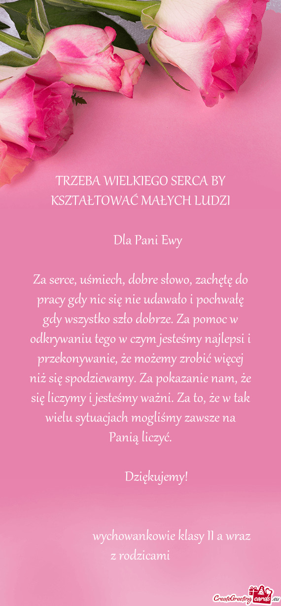 Że w tak wielu sytuacjach mogliśmy zawsze na Panią liczyć