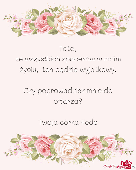 Ze wszystkich spacerów w moim życiu, ten będzie wyjątkowy