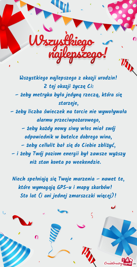 – żeby metryka była jedyną rzeczą, która się starzeje