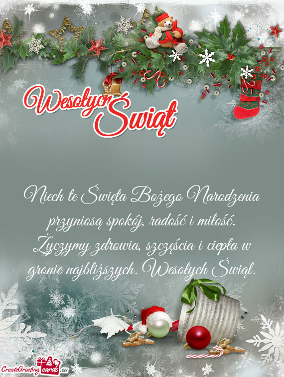 Zęścia i ciepła w gronie najbliższych. Wesołych Świąt