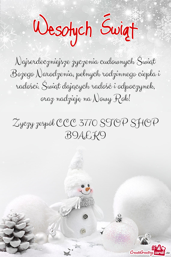 Zespół CCC 3770 STOP SHOP BIAŁKI