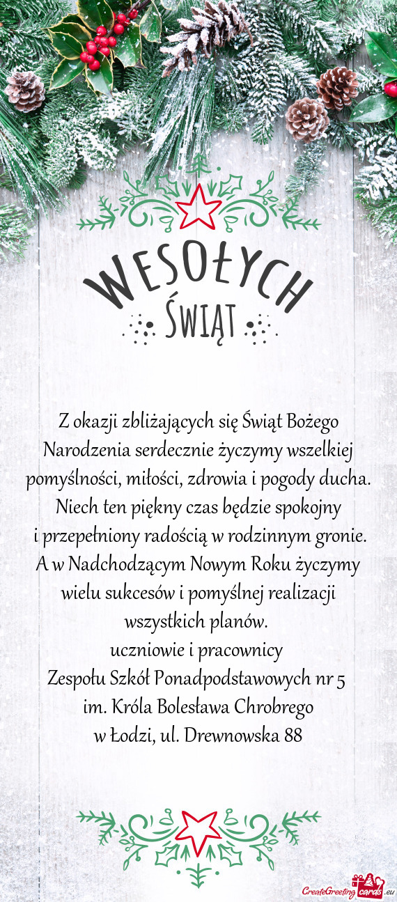 Zespołu Szkół Ponadpodstawowych nr 5