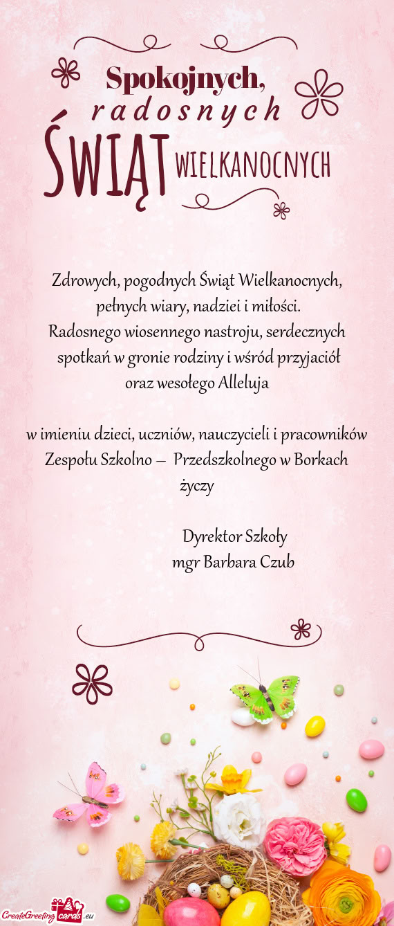 Zespołu Szkolno – Przedszkolnego w Borkach
