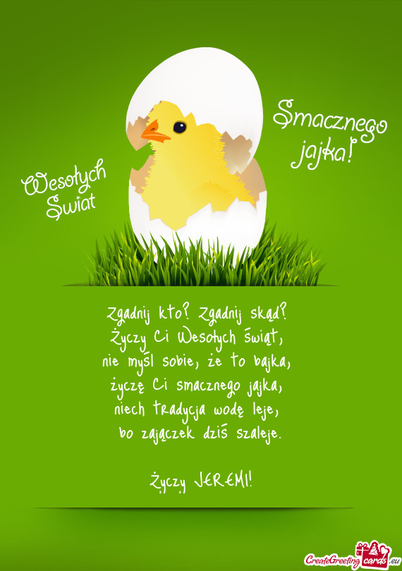 Zgadnij kto? Zgadnij skąd?   Życzy Ci Wesołych świąt,   nie myśl sobie,