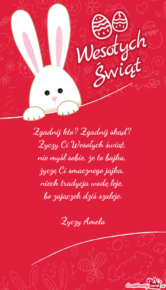 Zgadnij kto? Zgadnij skąd?   Życzy Ci Wesołych świąt,   nie myśl sobie,