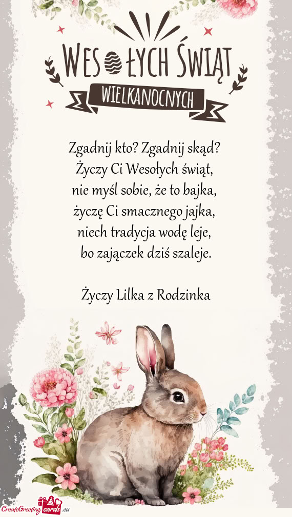 Zgadnij kto? Zgadnij skąd?   Życzy Ci Wesołych świąt,   nie myśl sobie,
