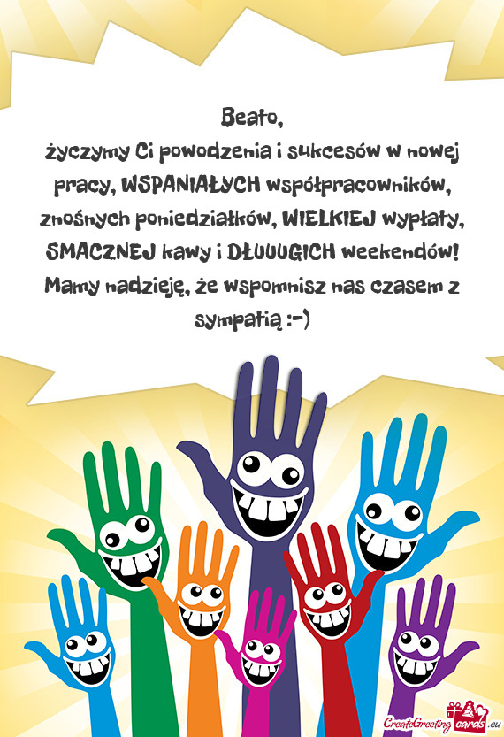 Ziałków, WIELKIEJ wypłaty, SMACZNEJ kawy i DŁUUUGICH weekendów! Mamy nadzieję, że wspomnisz n