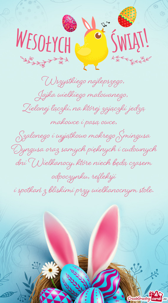 Zielonej łączki, na której zajączki jedzą makowce i pasą owce