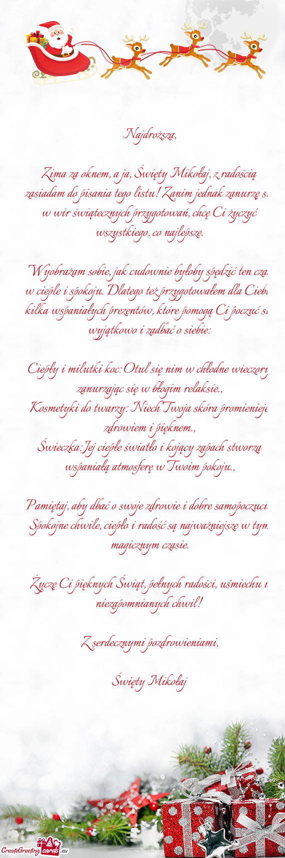 Zima za oknem, a ja, Święty Mikołaj, z radością zasiadam do pisania tego listu! Zanim jednak za