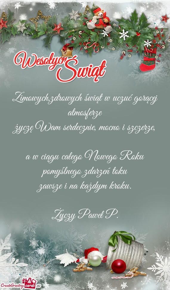 Zimowych,zdrowych świąt w uczuć gorącej atmosferze