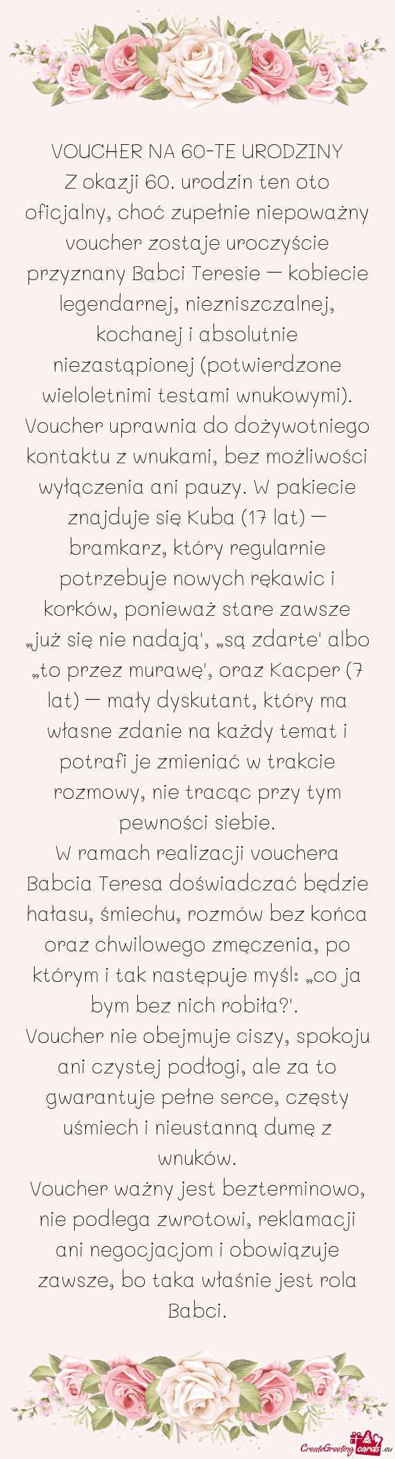 Znany Babci Teresie – kobiecie legendarnej, niezniszczalnej, kochanej i absolutnie niezastąpionej