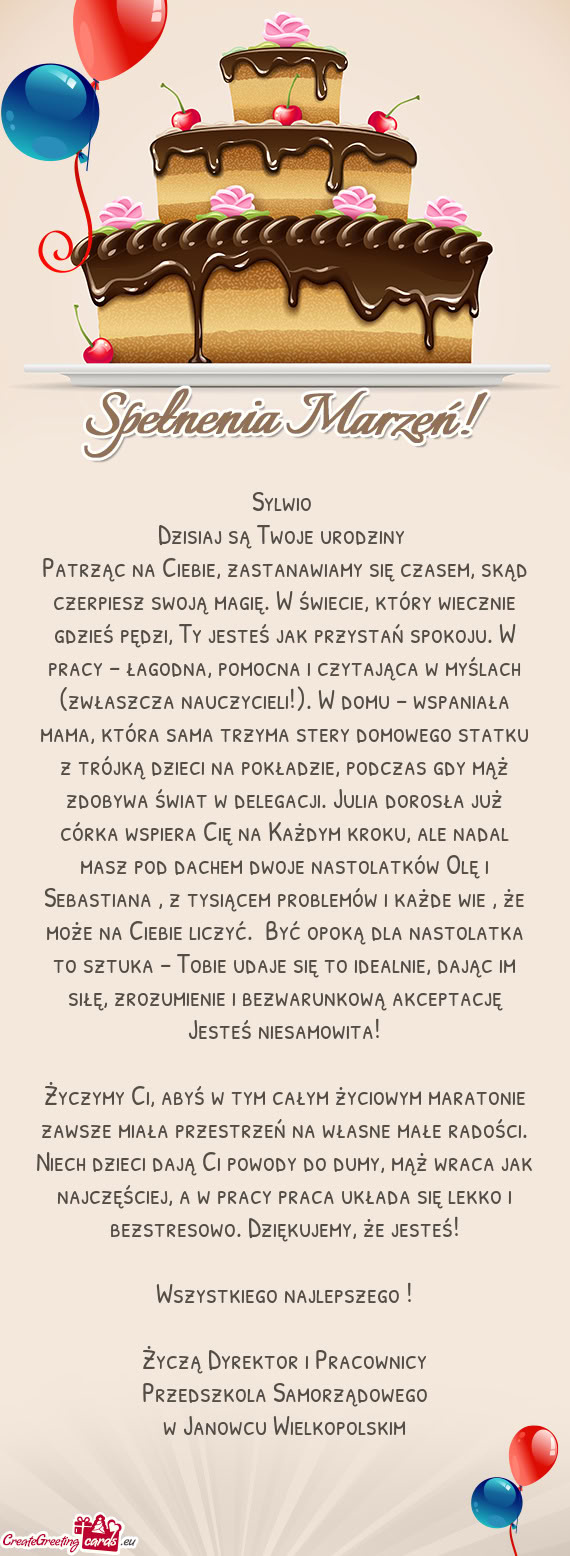 Znie gdzieś pędzi, Ty jesteś jak przystań spokoju. W pracy – łagodna, pomocna i czytająca w