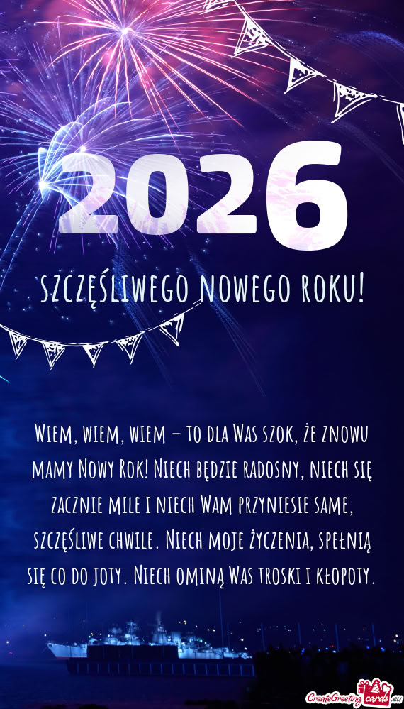 Znie mile i niech Wam przyniesie same, szczęśliwe chwile. Niech moje życzenia, spełnią się co