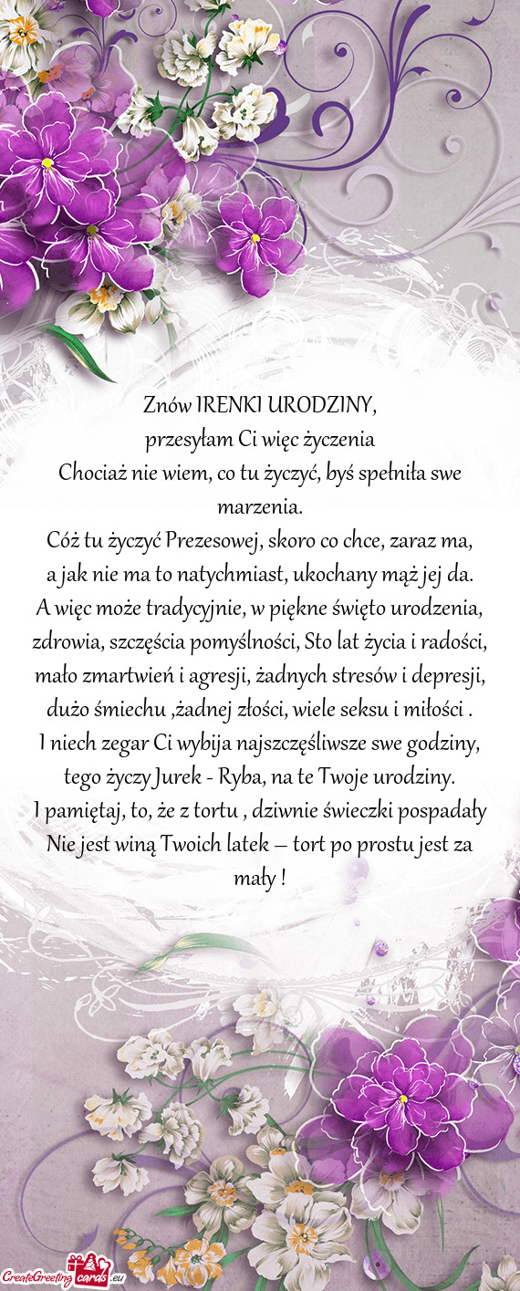 Znów IRENKI URODZINY