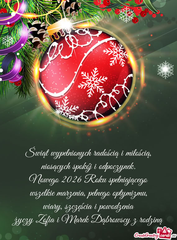 Zofia i Marek Dąbrowscy z rodziną