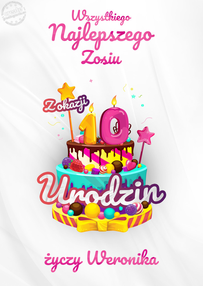 Zosiu, Wszystkiego najlepszego z okazji 10 urodzin Weronika