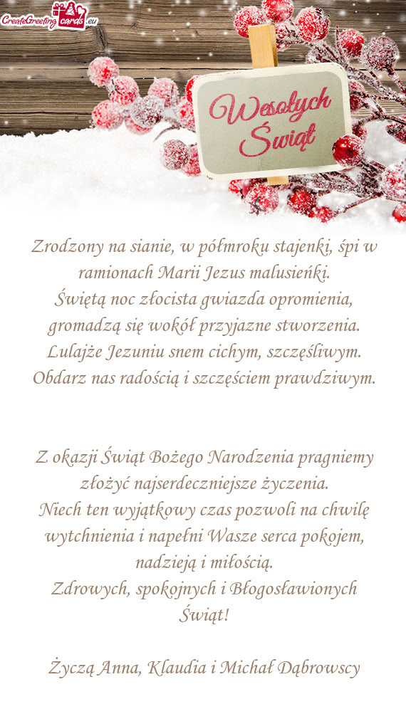 Zrodzony na sianie, w półmroku stajenki, śpi w ramionach Marii Jezus malusieńki