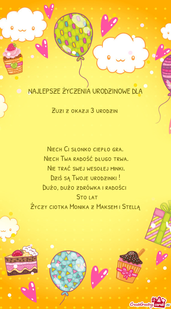 Zuzi z okazji 3 urodzin