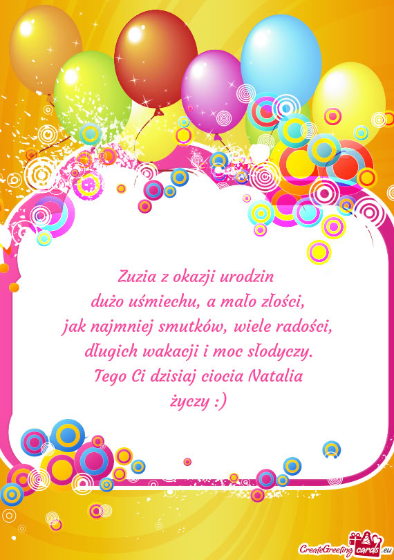 Zuzia z okazji urodzin