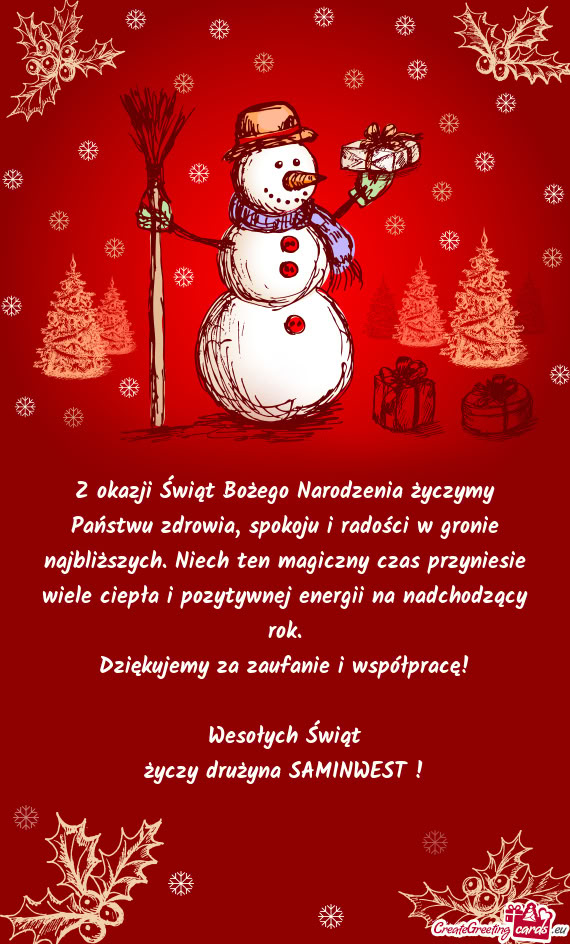 Zych. Niech ten magiczny czas przyniesie wiele ciepła i pozytywnej energii na nadchodzący rok
